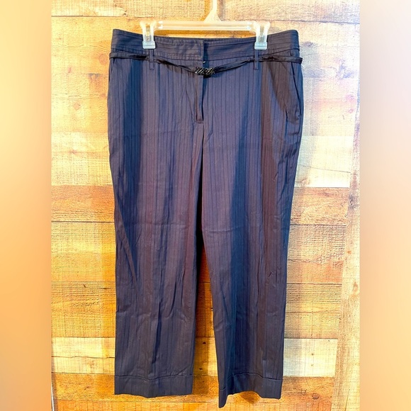 LOFT Pants - Loft pinstriped pants with belt